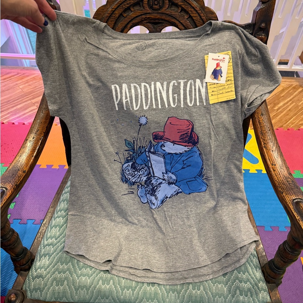 NWT Out of Print women’s relaxed fit tee, heather gray, Paddington, size Large